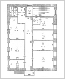 Планировка Салганская 8В второй этаж